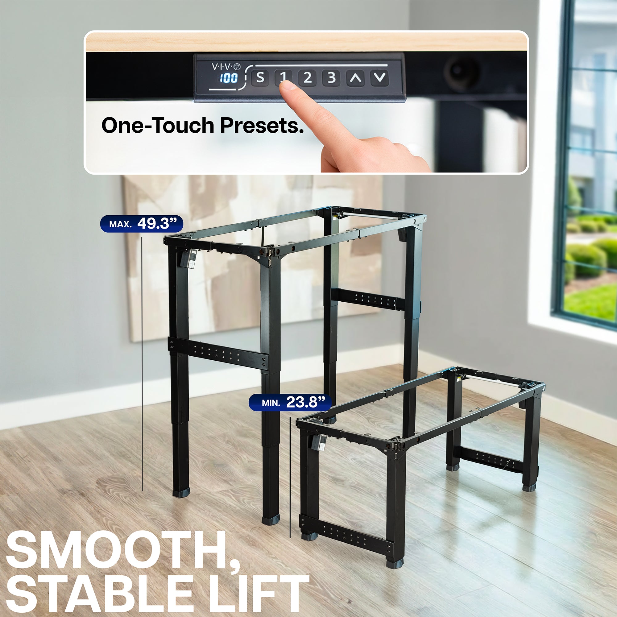 Premium Electric 4-Leg Dual Motor Desk Frame