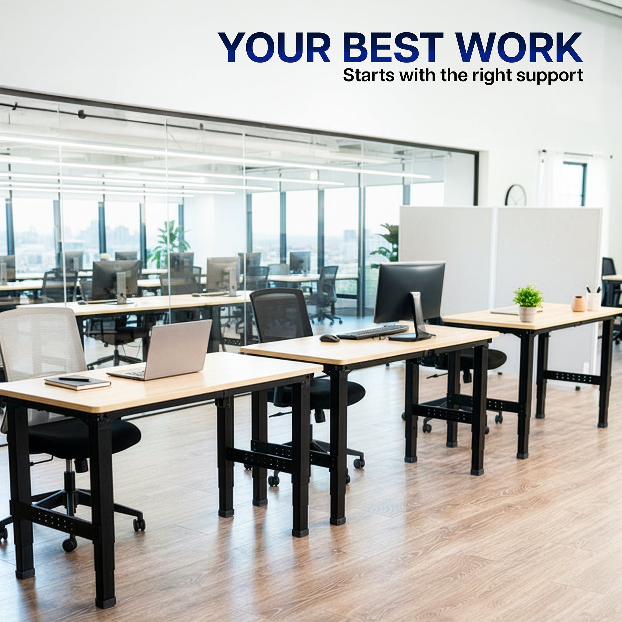 Premium Electric 4-Leg Dual Motor Desk Frame