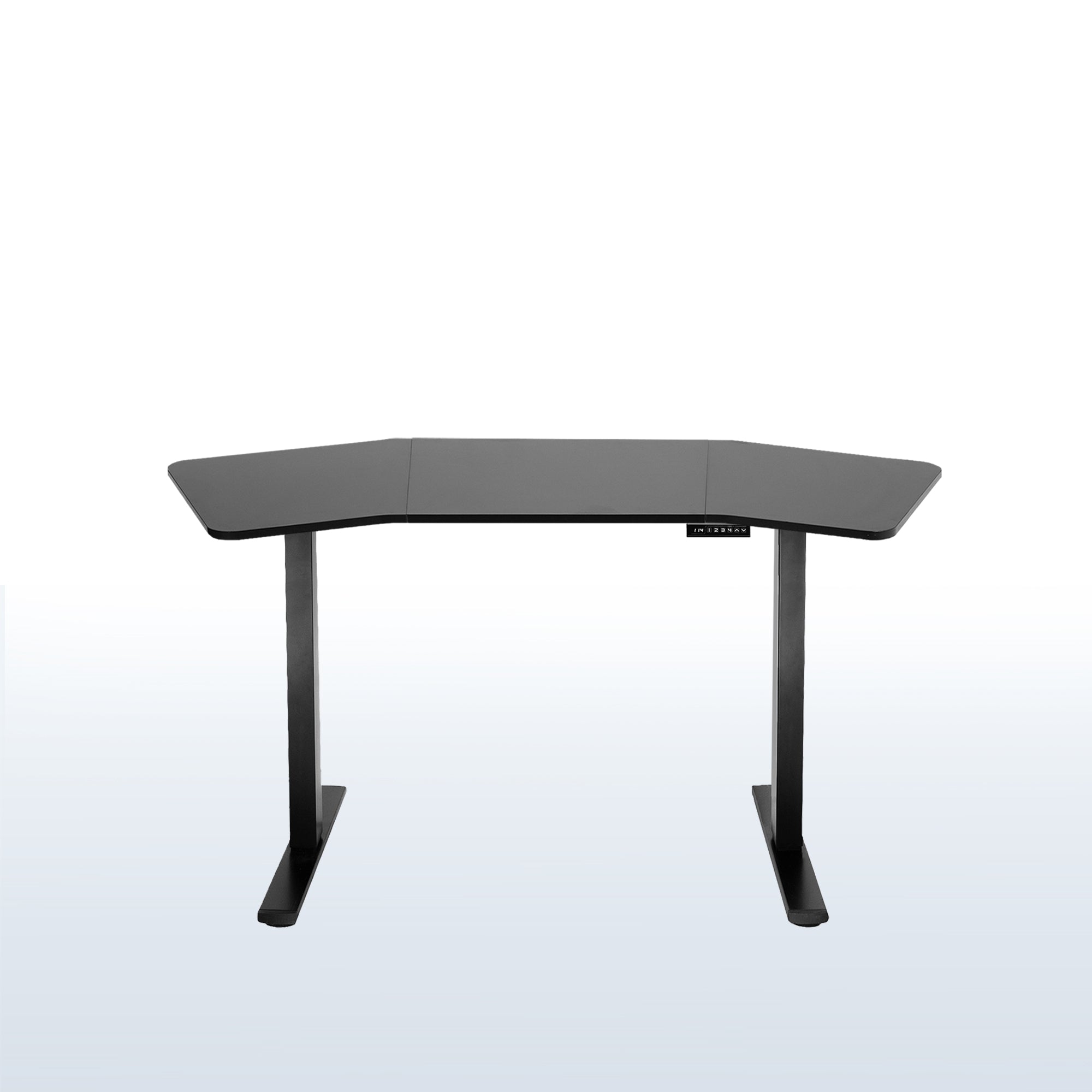 Electric Height Adjustable 71 x 24 inch Wing-Shaped Stand Up Desk for professionals working at the office or at home.