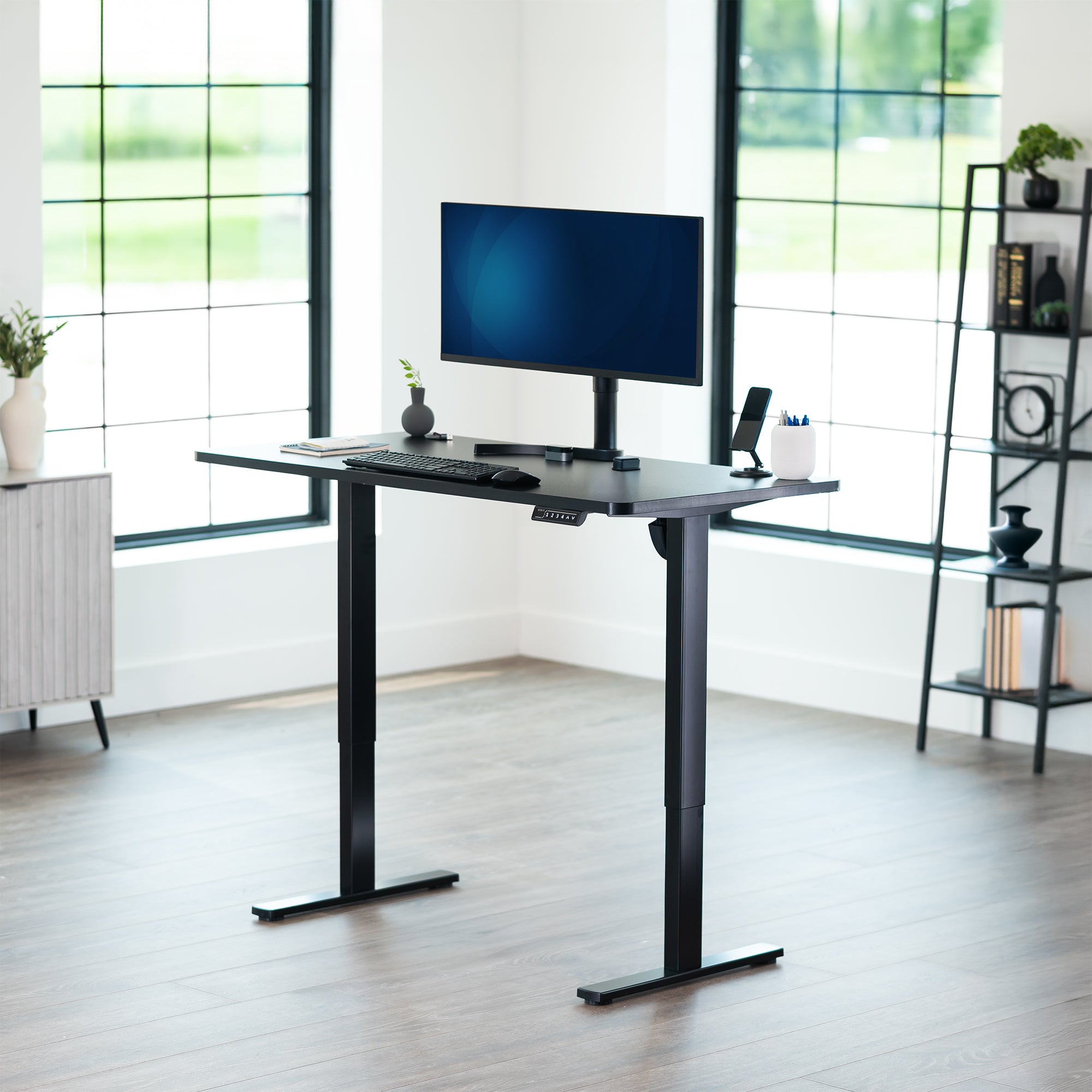 1B Solid Top Series - Single Motor Electric Desk with Push Button Memory Controller