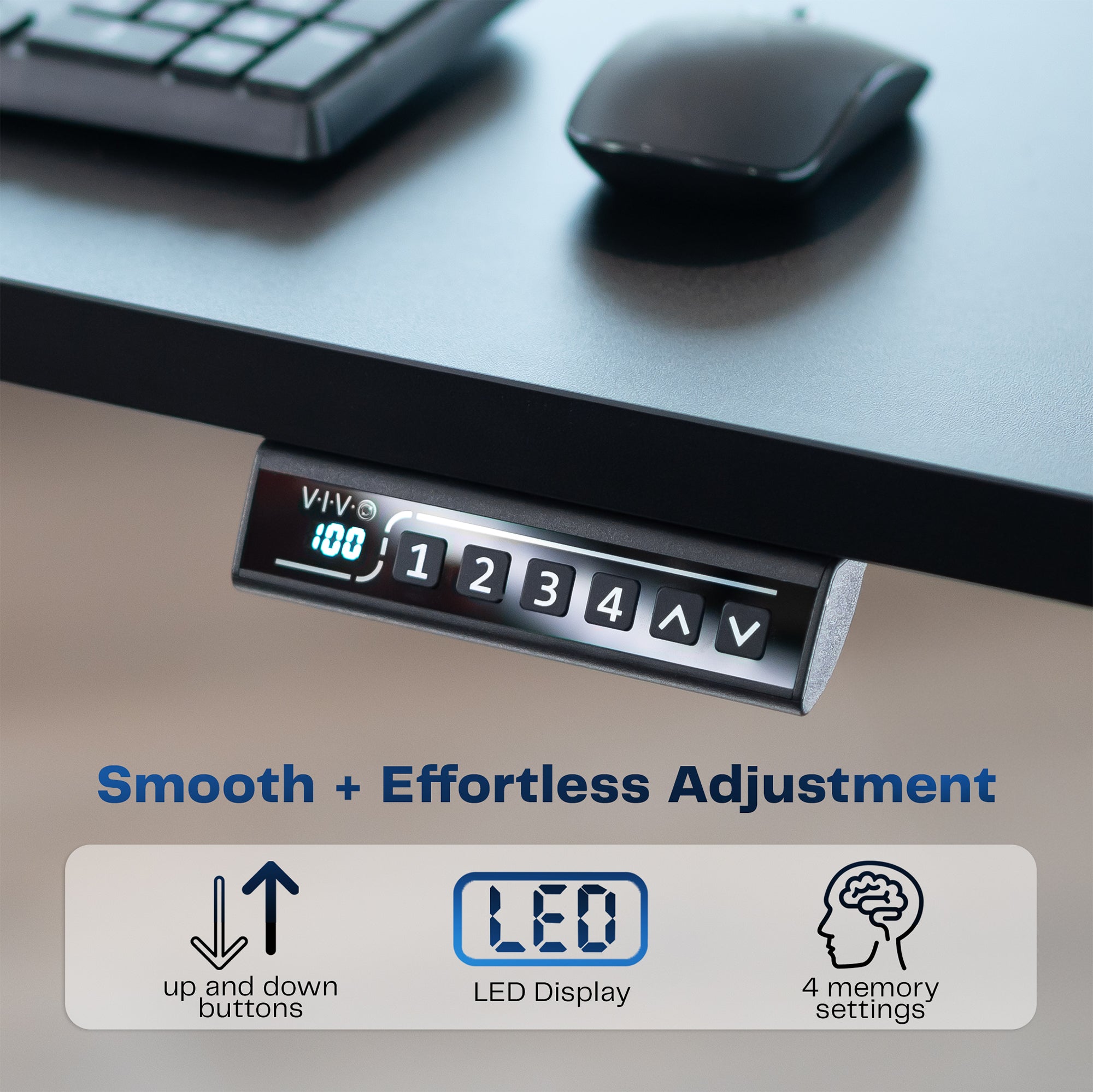 Height Adjustable Desk with Built-In Concealed Cable Trays, Complete Active Standing Workstation