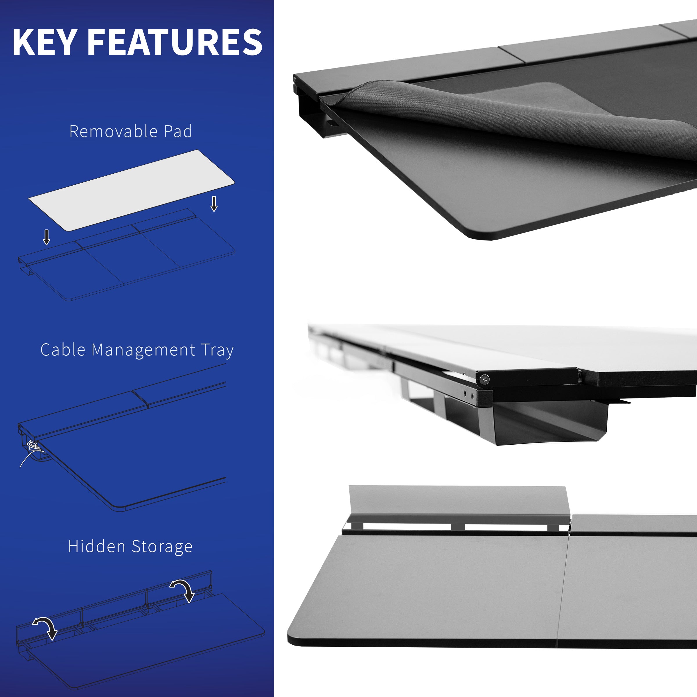 Height Adjustable Desk with Built-In Concealed Cable Trays, Complete Active Standing Workstation