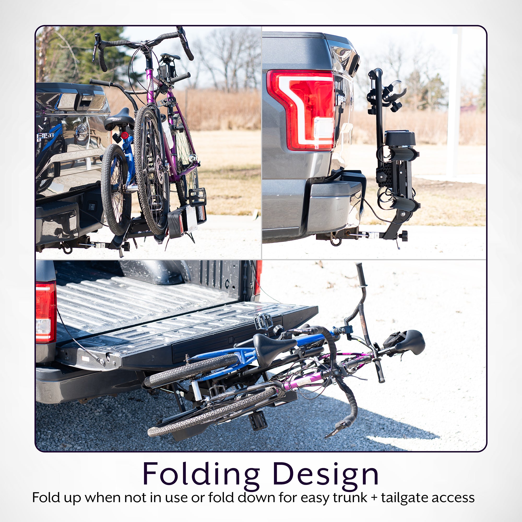 Life Finds by VIVO Hitch Bike Rack with Taillights and License Plate Holder