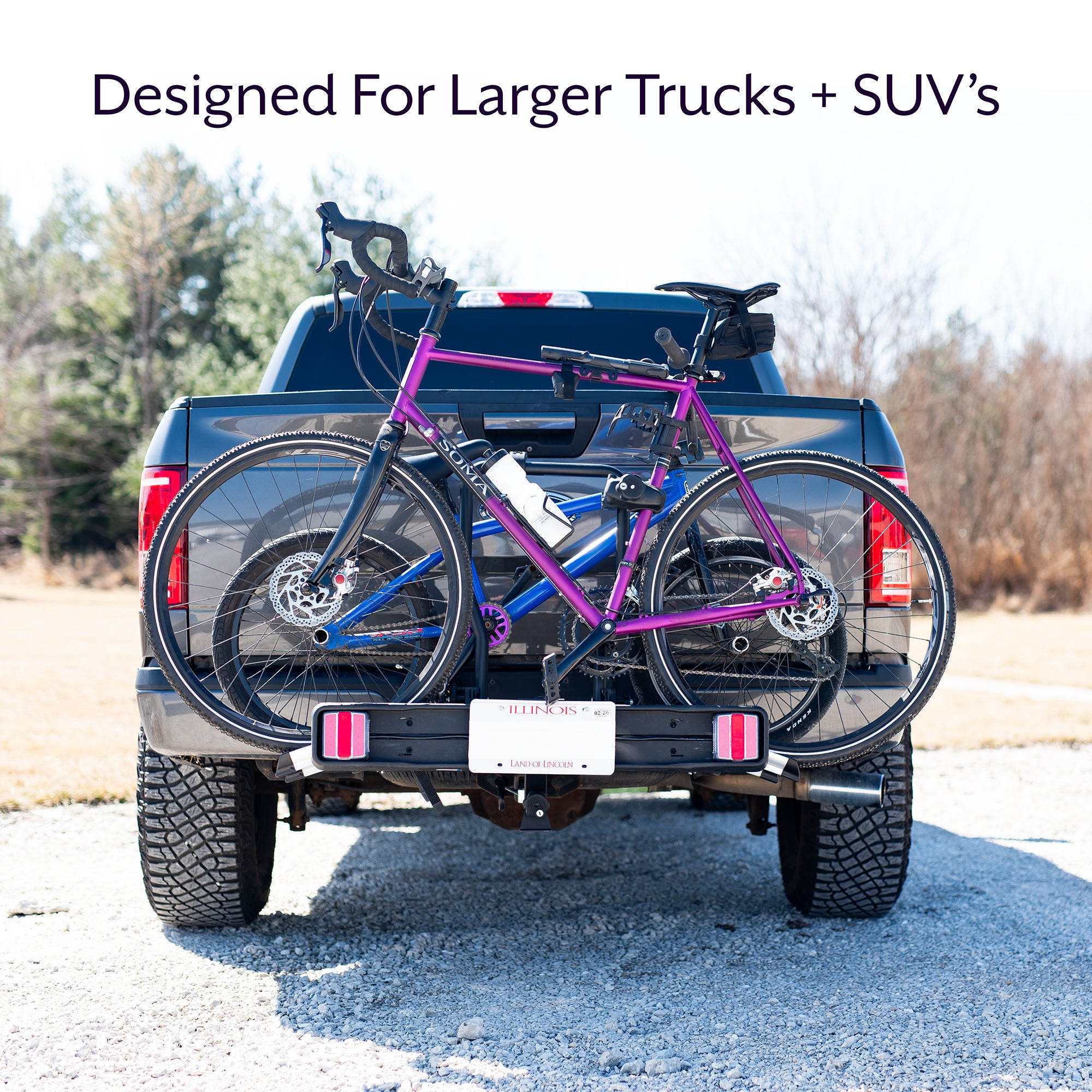 Adjustable Hitch Bike Rack with Taillights and License Plate Holder