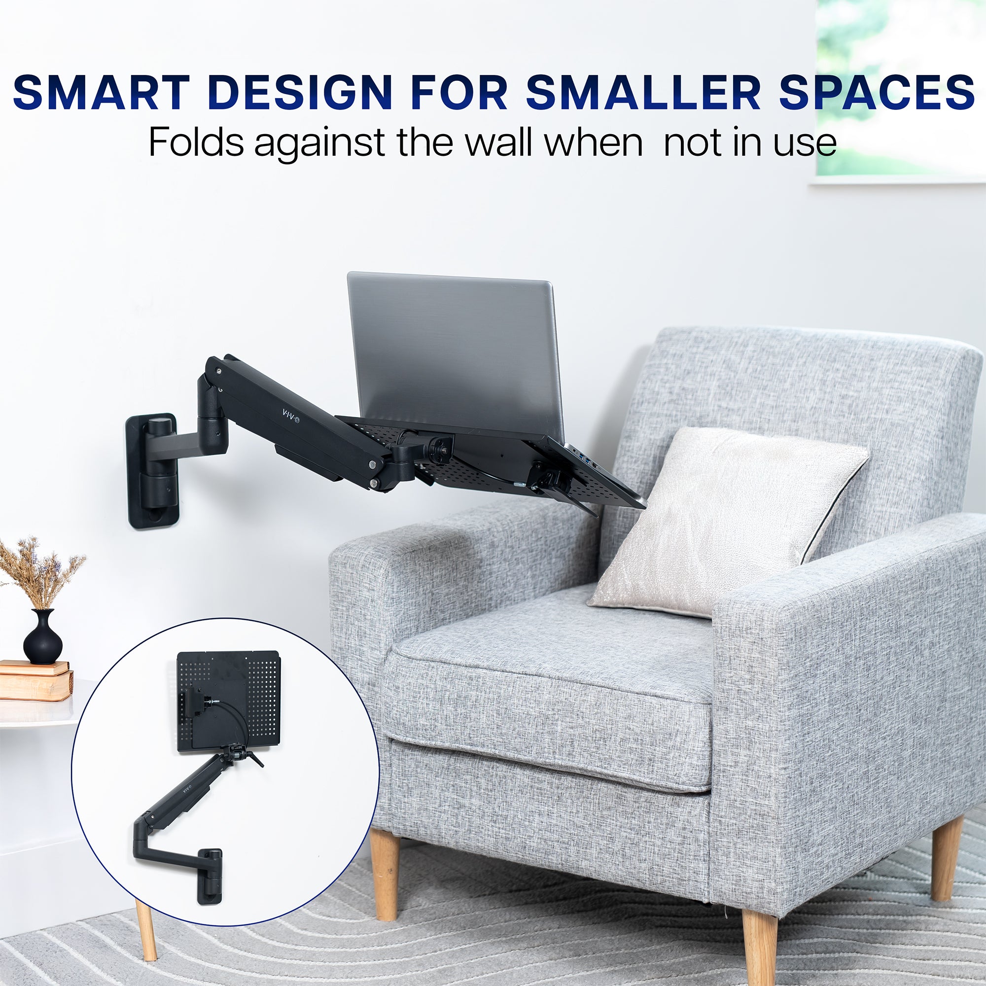 Folds against wall when not in use