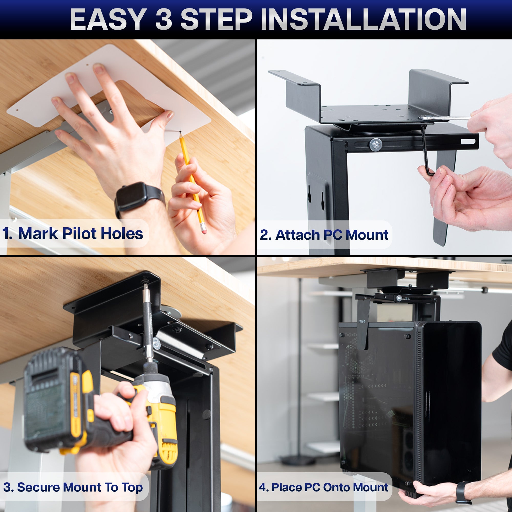 Under Desk Spacer Bracket for VIVO PC Mounts