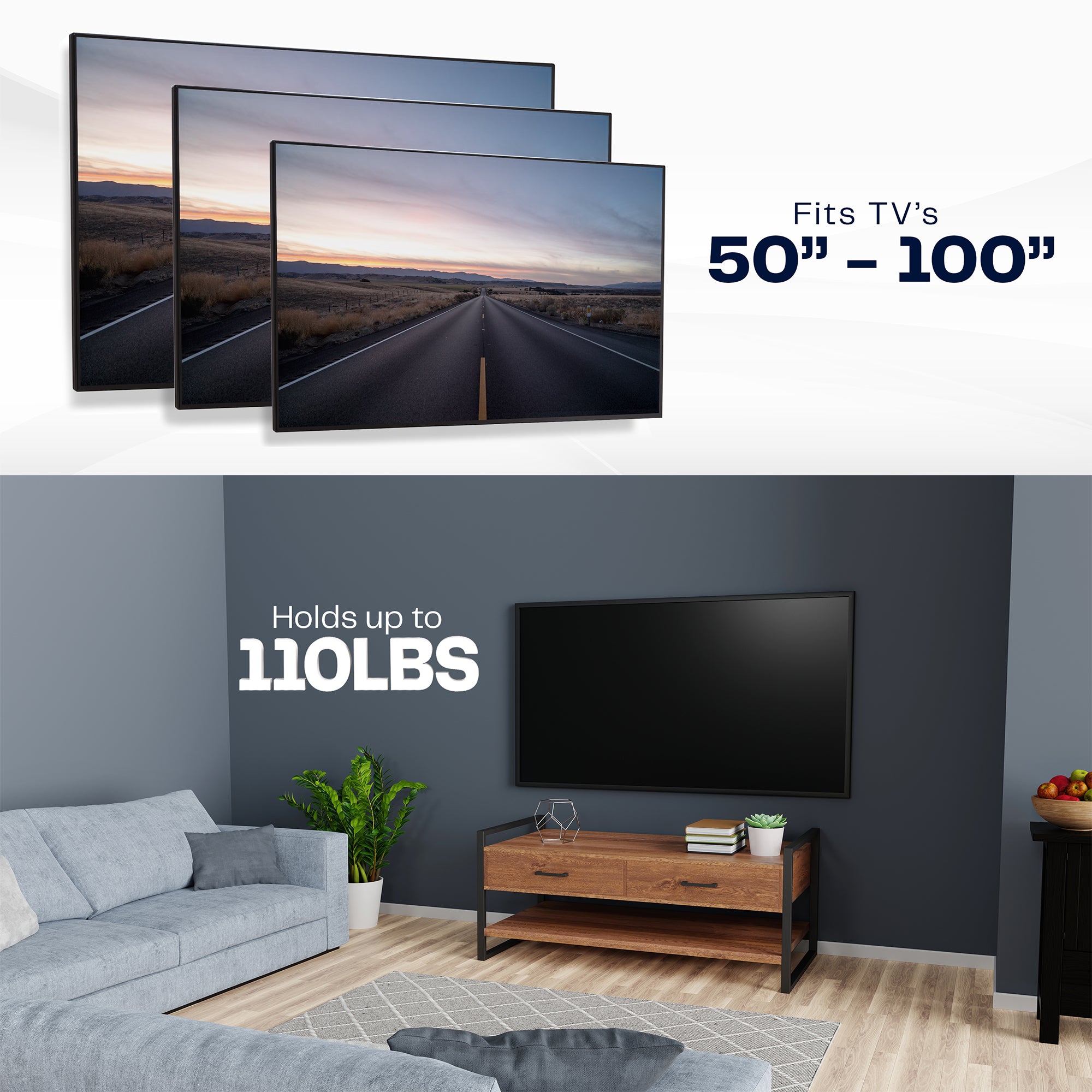 Premium Recessed Large TV Wall Mount