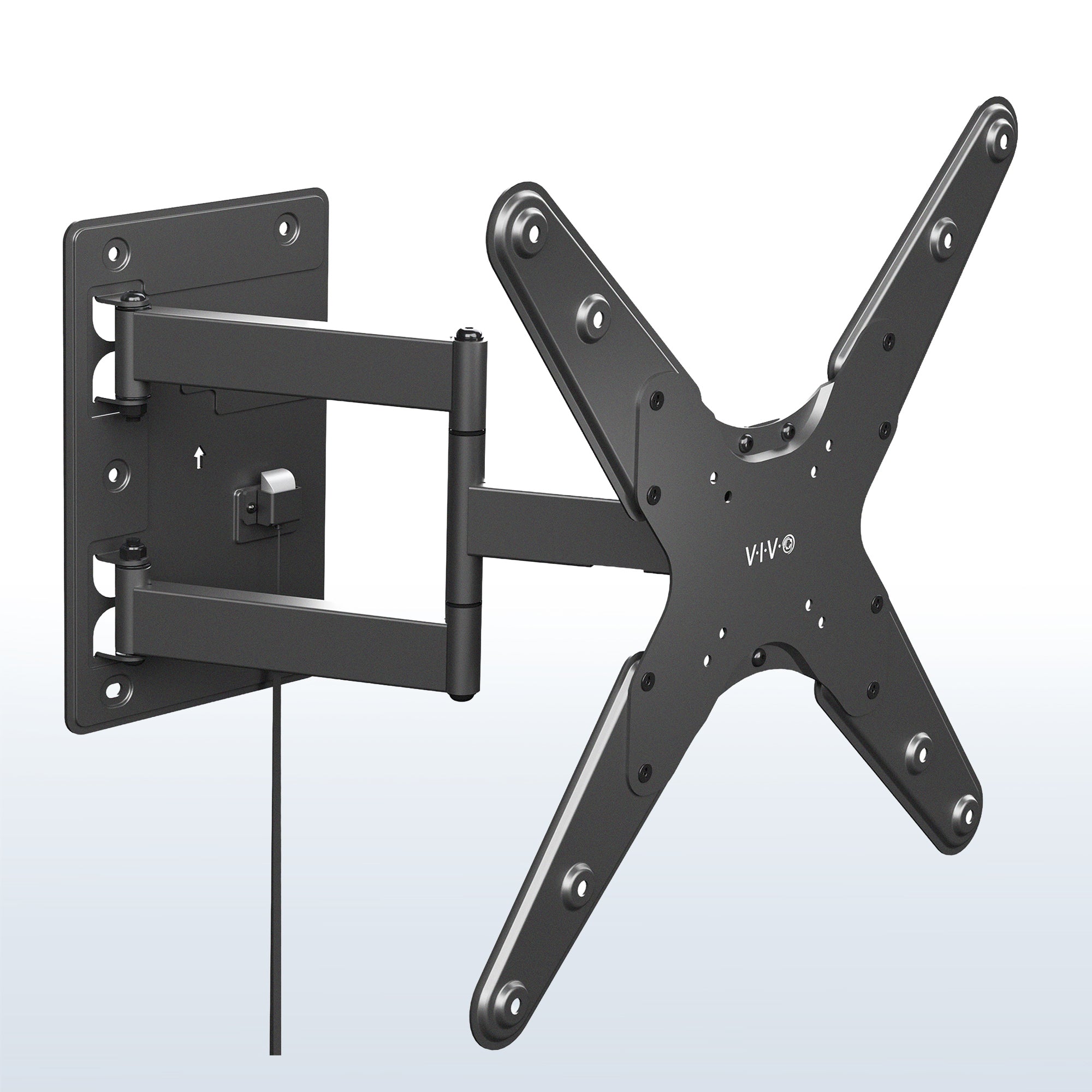 Black locking RV TV mount with articulating arm by VIVO.