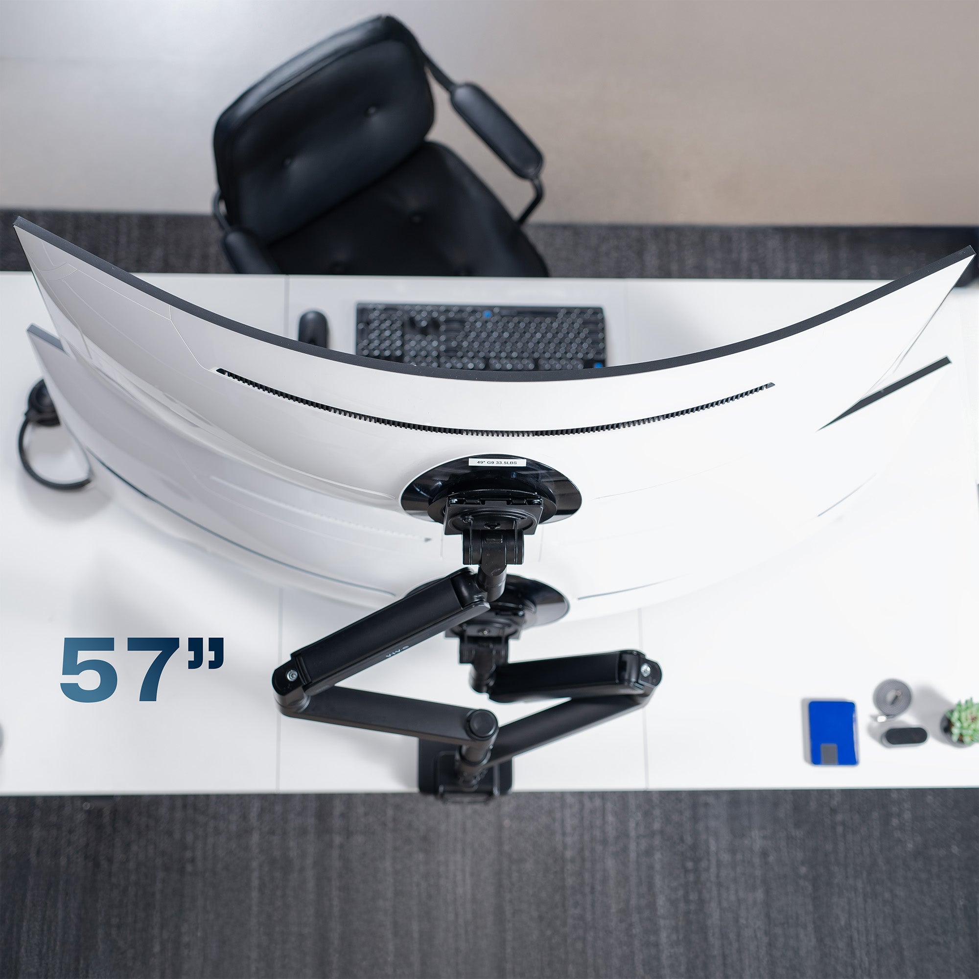 Pneumatic Arm Dual Ultrawide Monitor Desk Mount