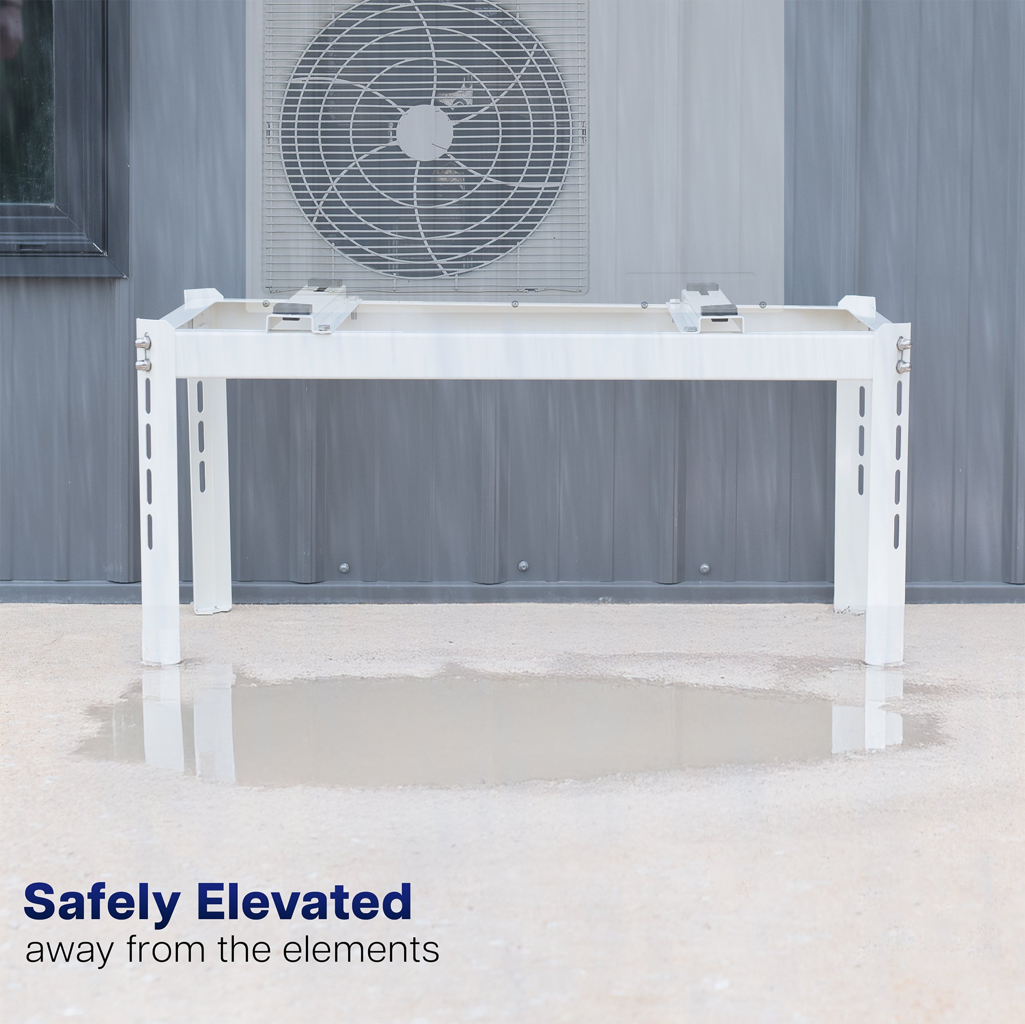 Keeps AC Unit safely elevated and away from the elements.