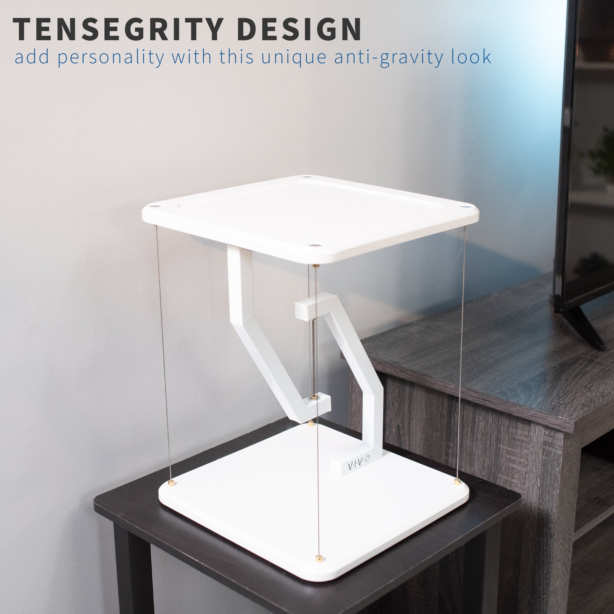 Unique tensegrity design of modern speaker stands from VIVO.