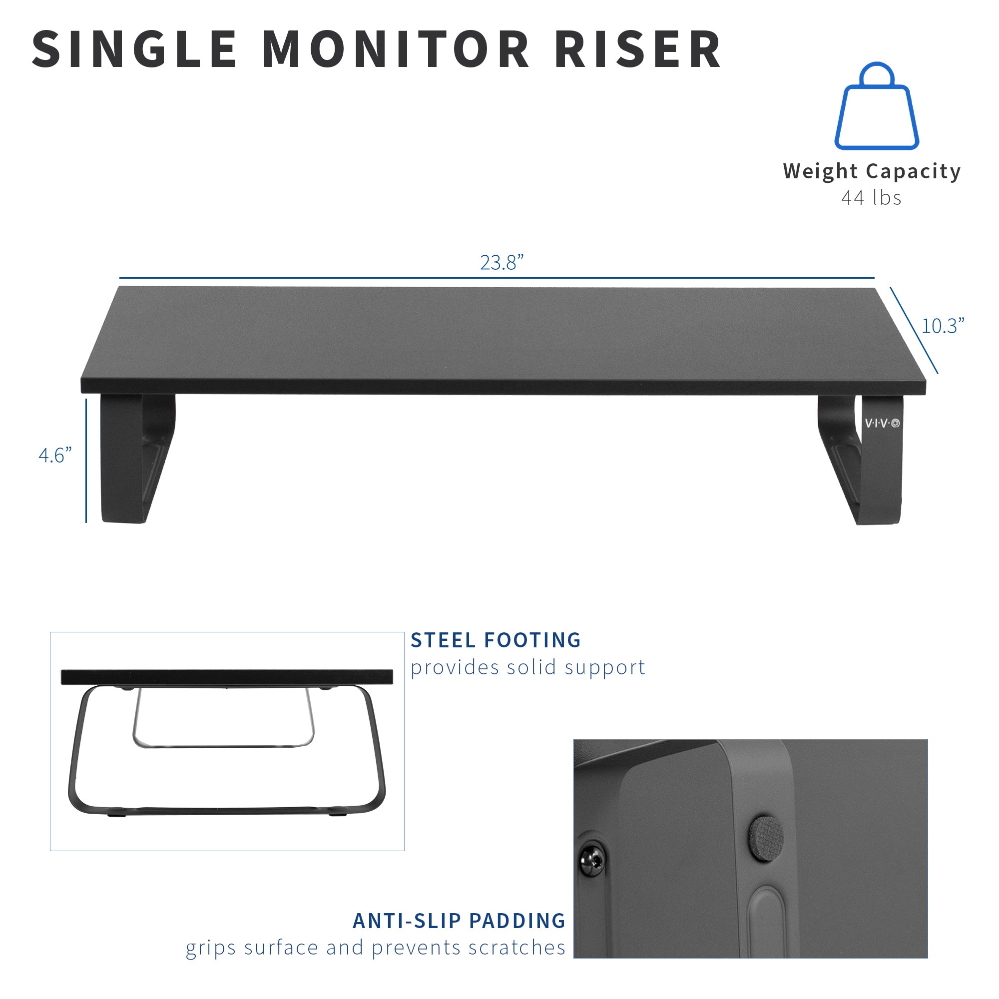 Elevate your monitor a couple of inches off your desktop for a more eye-level view.