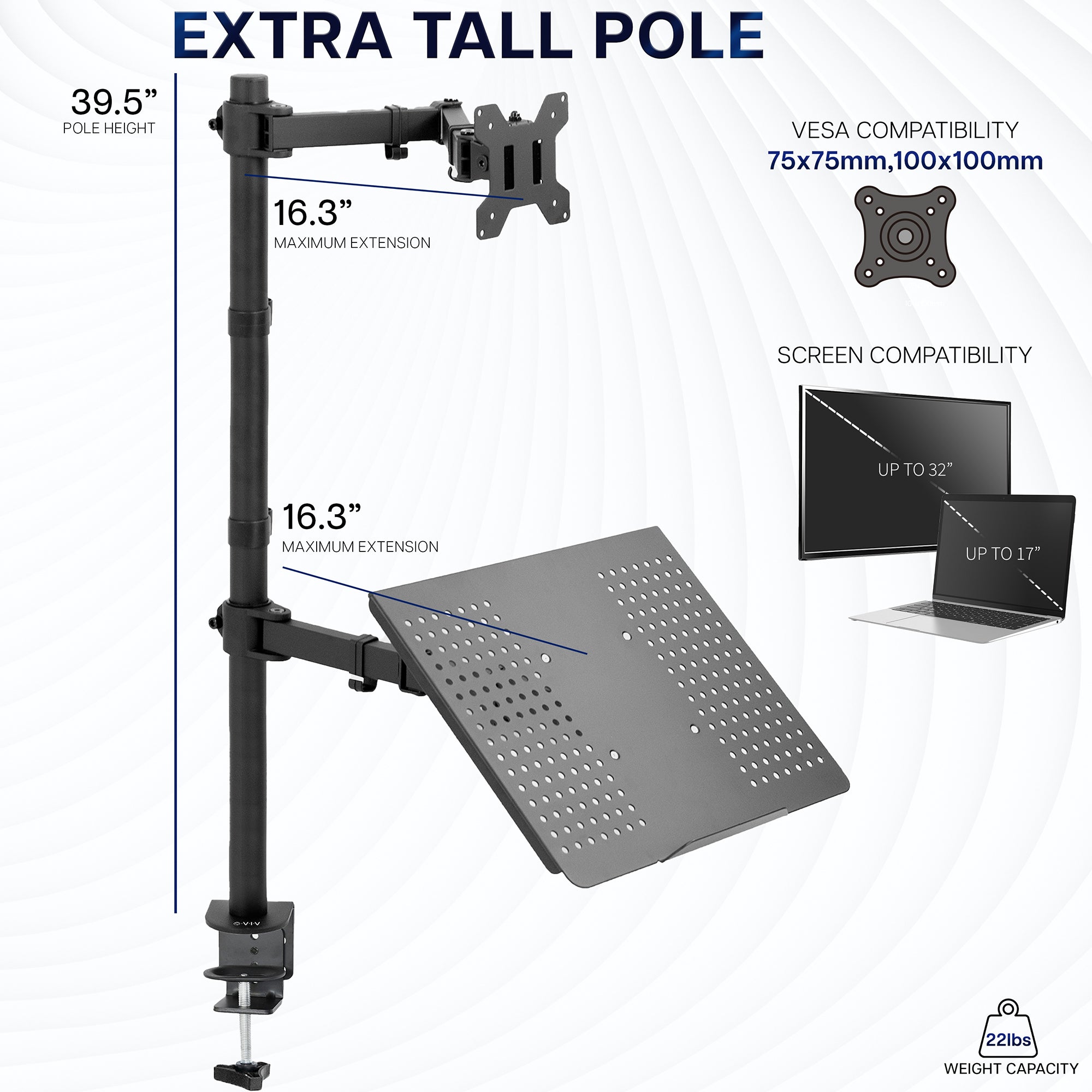 Monitor and laptop stand measurements and compatible screen sizes