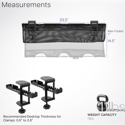 24 Inch Clamp-on Under Desk Cable Net, Workstation Wire Organizer, Cable Management for Home and Office 24 Inch Clamp-on Under Desk Cable Net, Workstation Wire Organizer, Cable Management for Home and Office