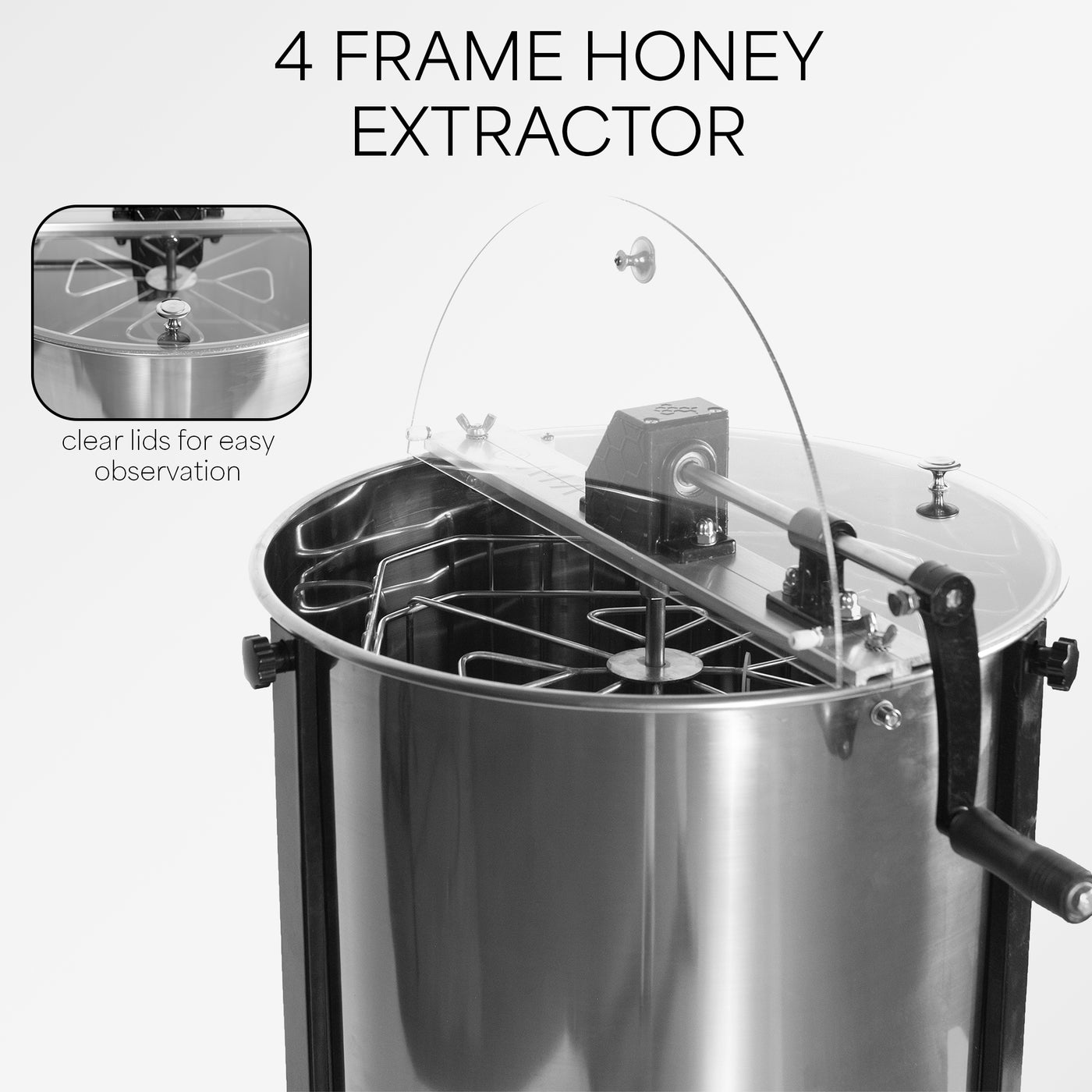 4 to 8 Frame Stainless Steel Honey Extractor