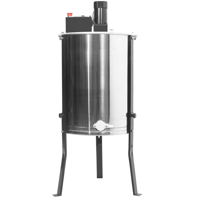 Electric stainless steel honey extractor for 4 to 8 frames.