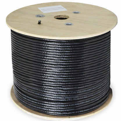 Black 1,000ft Cat6 Full Copper Outdoor Ethernet Cable