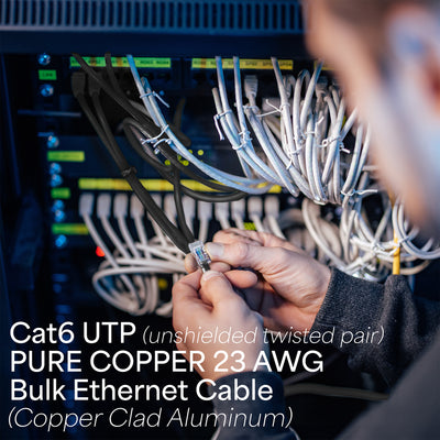 Black 1,000ft Cat6 Full Copper Outdoor Ethernet Cable