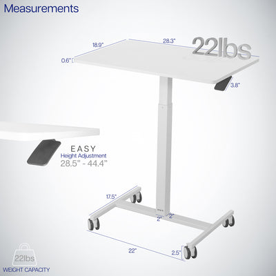 Mobile Pneumatic Lift Height Adjustable Workstation Cart