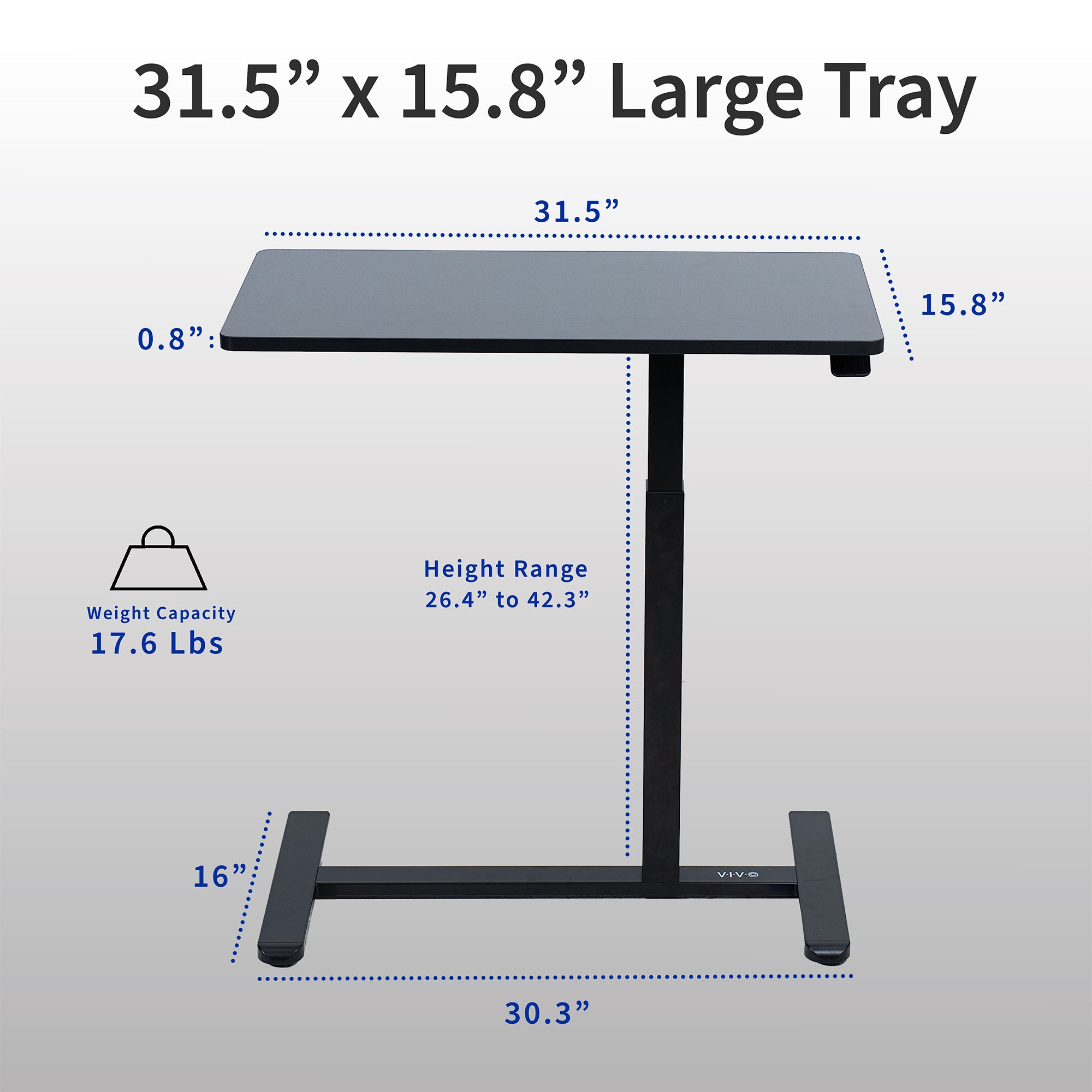 Sturdy mobile laptop cart with pneumatic height adjustment.