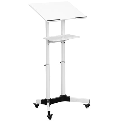 Height Adjustable Mobile Podium Cart