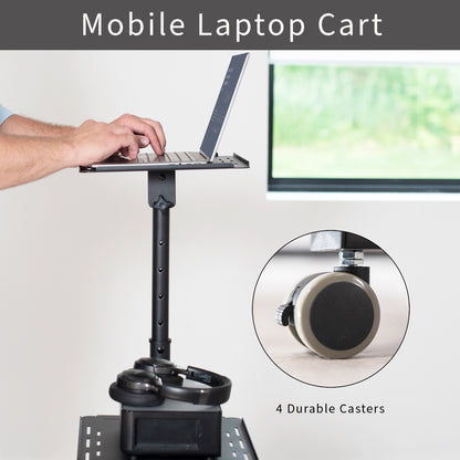 Convenient mobile projector and laptop cart.