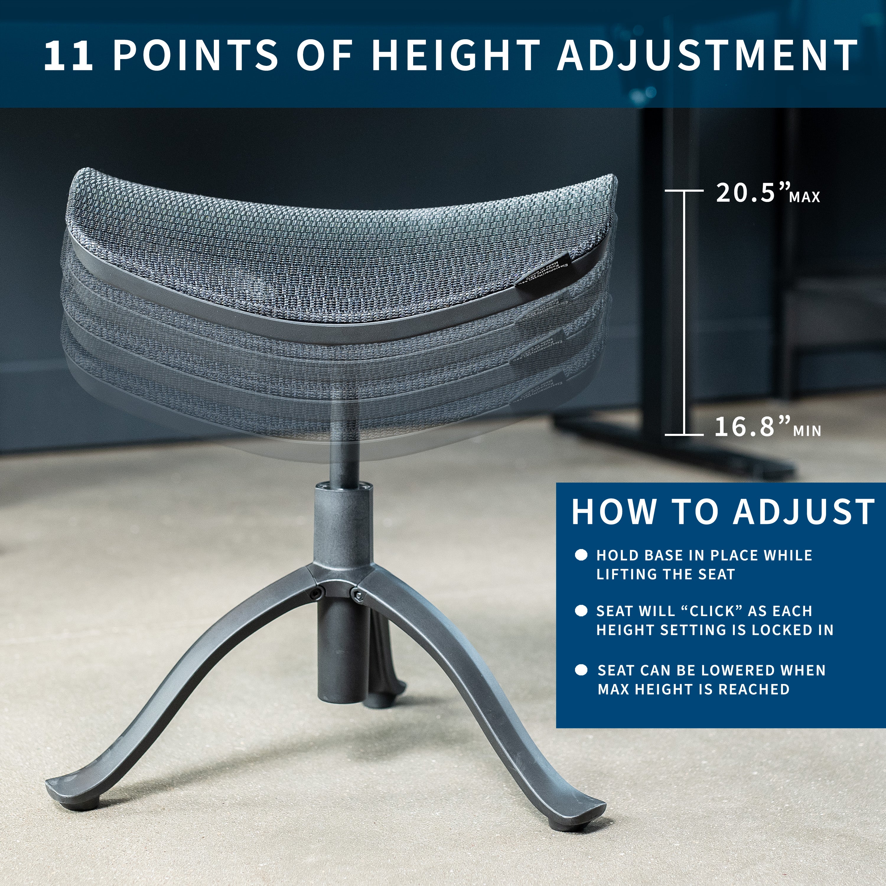 Ergonomic Height Adjustable Footrest for Desk