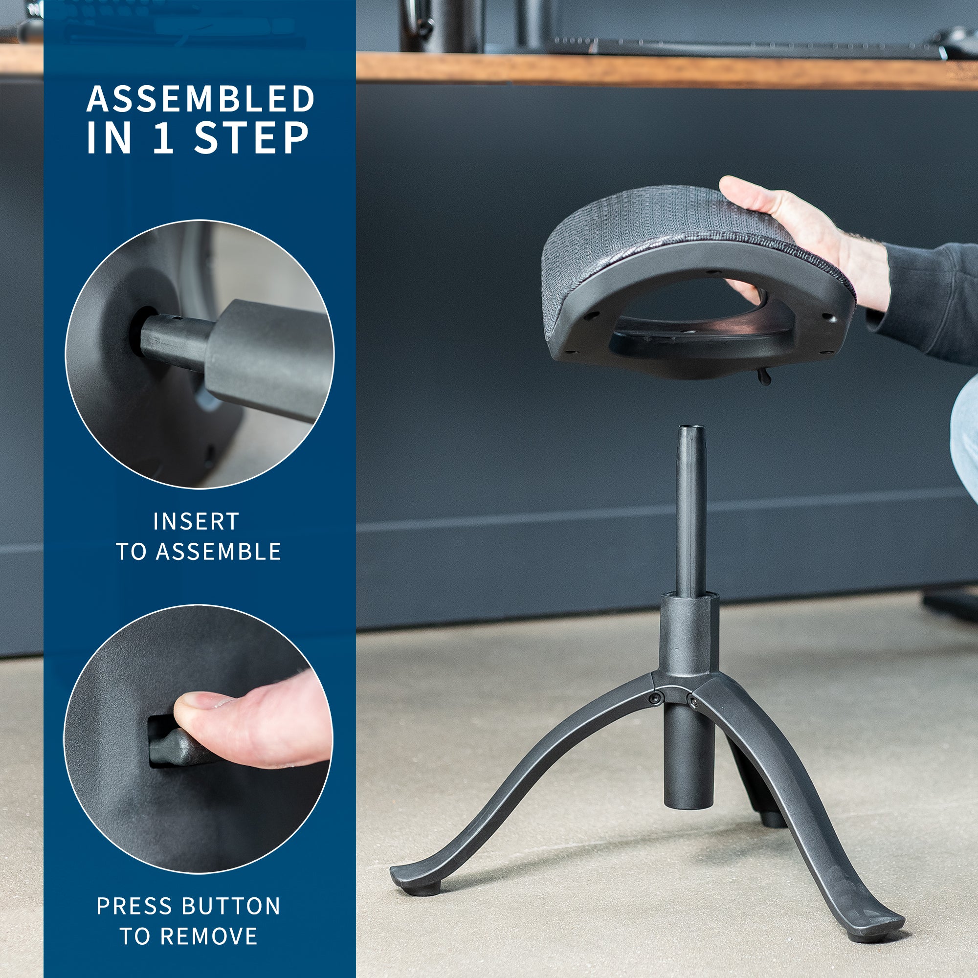 Ergonomic Height Adjustable Footrest for Desk