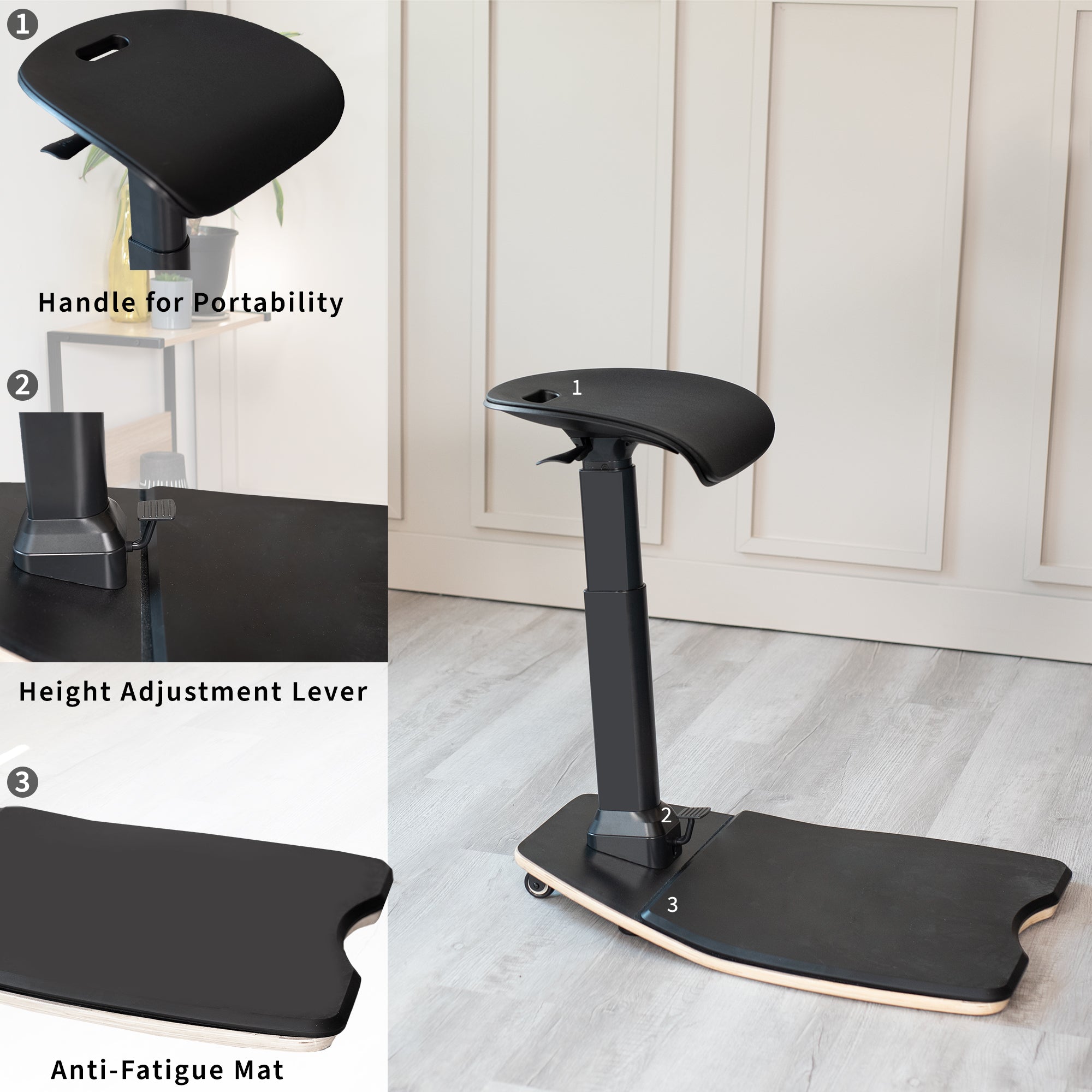 Posture Chair with Anti-Fatigue Mat