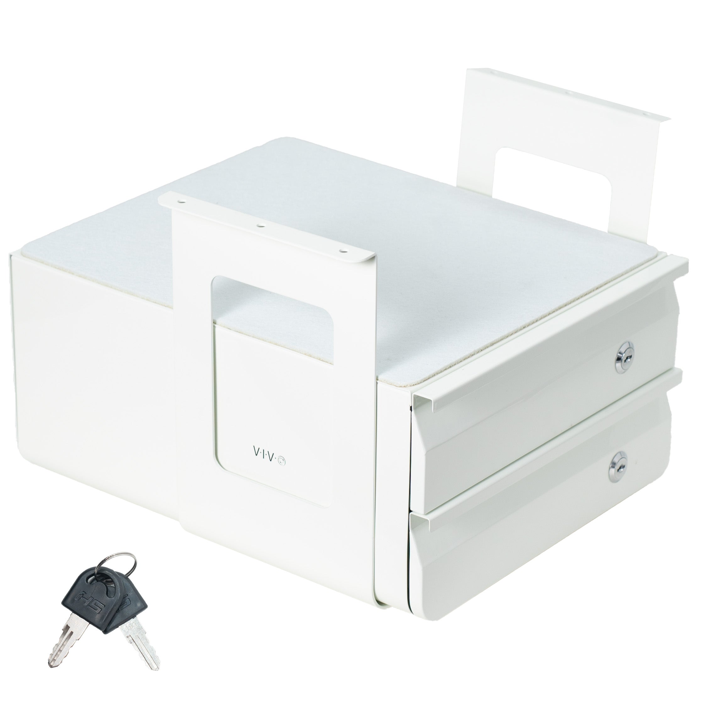 Lockable Under Desk Double Drawer