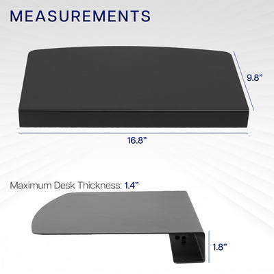 Sleek low-profile design of corner desk connector.