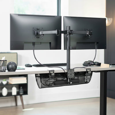 24 Inch Clamp-on Under Desk Cable Net, Workstation Wire Organizer, Cable Management for Home and Office 24 Inch Clamp-on Under Desk Cable Net, Workstation Wire Organizer, Cable Management for Home and Office