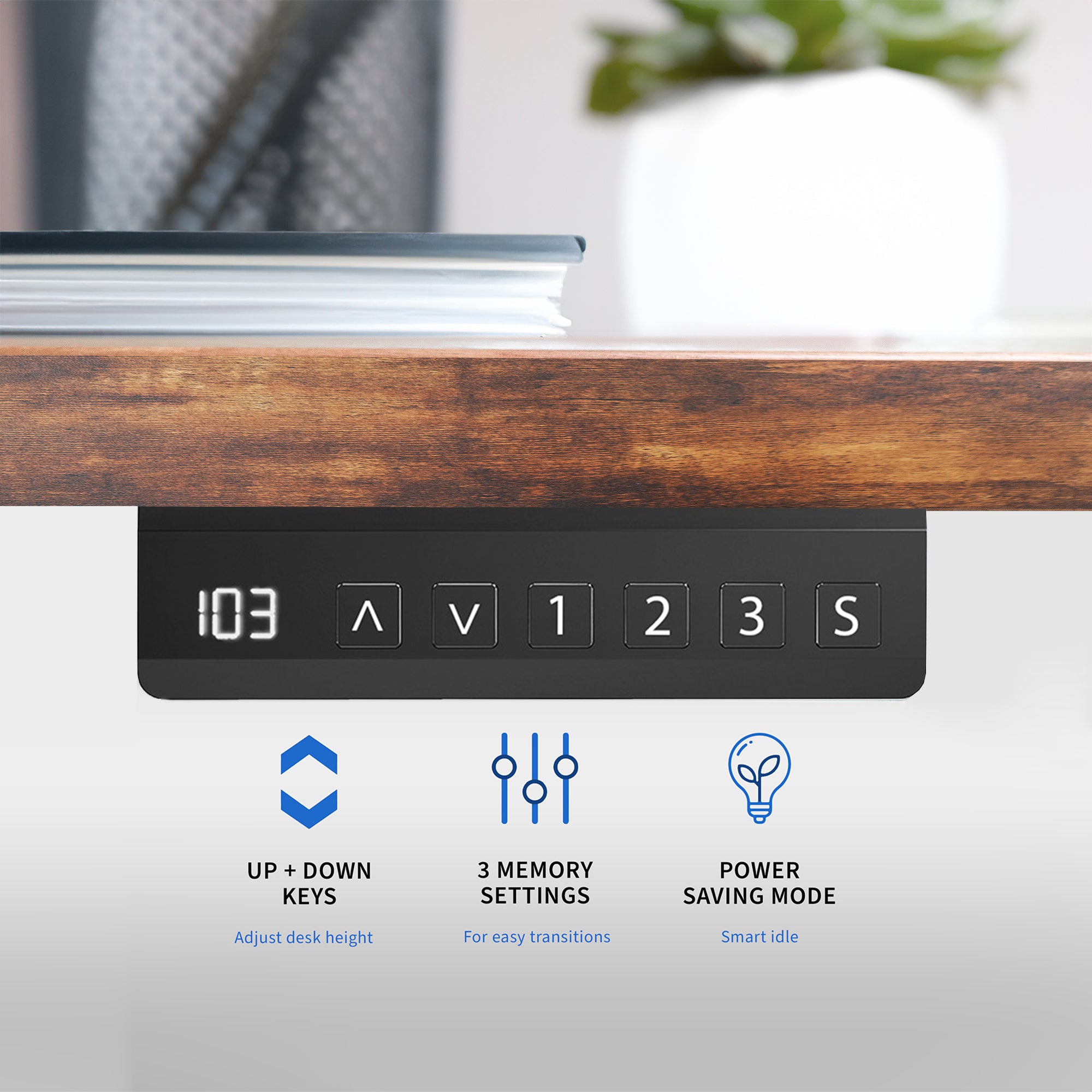 Motorized standing desk frame for raising your table top to a sitting or standing position.