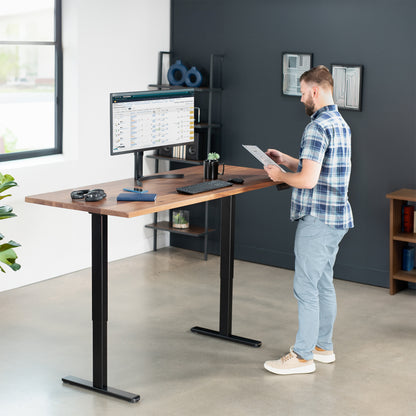 Motorized standing desk frame for raising your table top to a sitting or standing position.