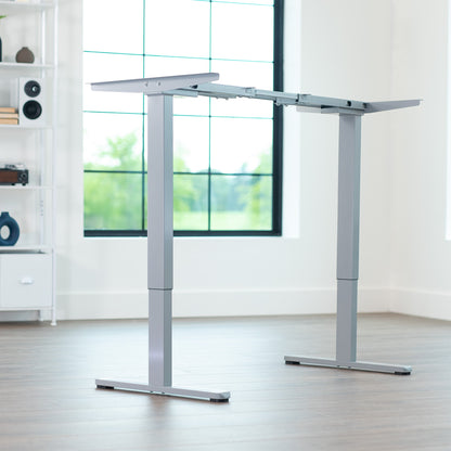 Motorized standing desk frame for raising your table top to a sitting or standing position.