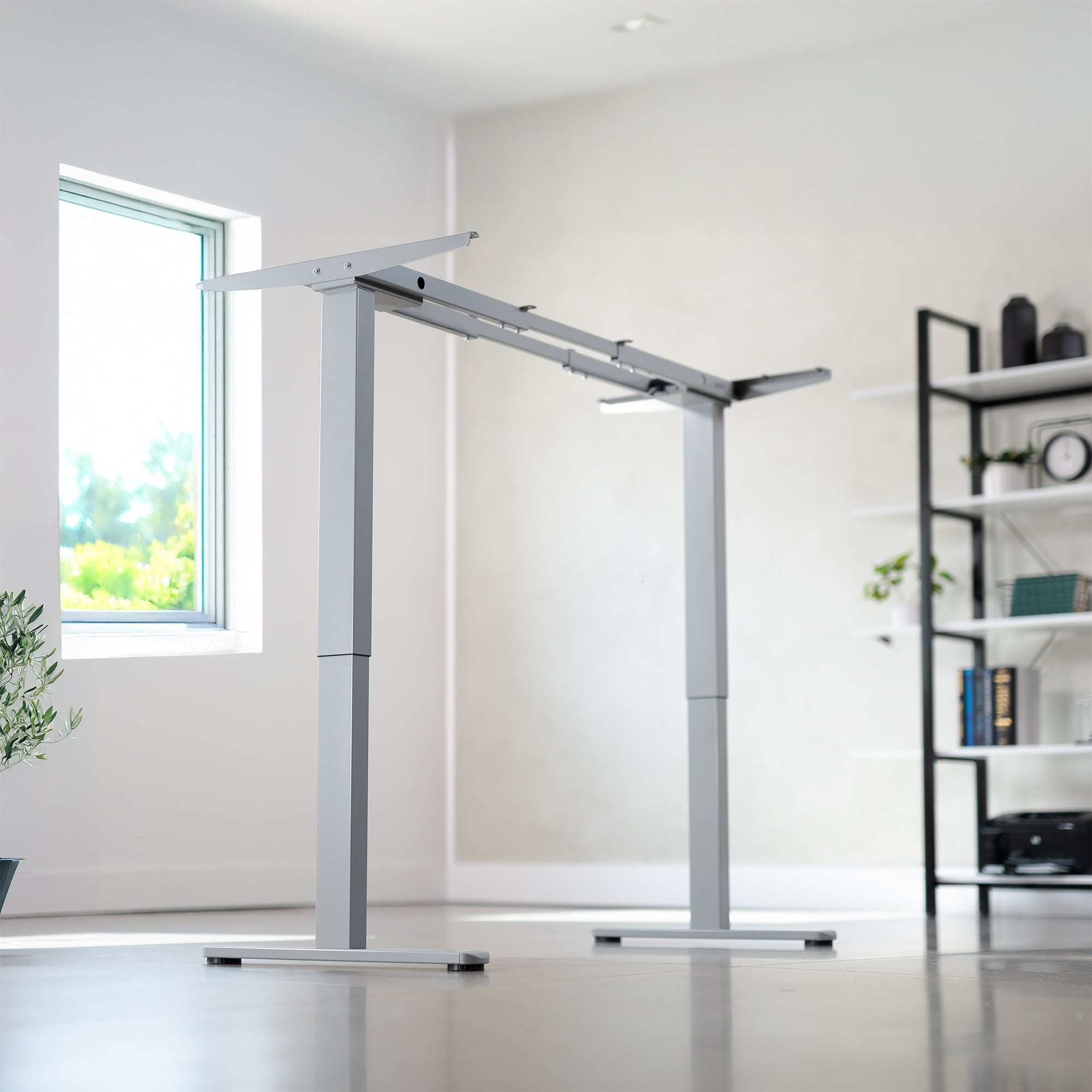 Motorized standing desk frame for raising your table top to a sitting or standing position.