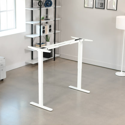 Motorized standing desk frame for raising your table top to a sitting or standing position.