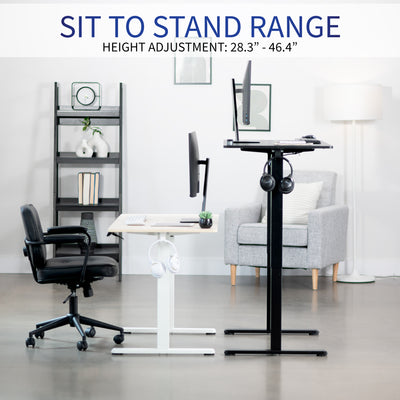 Electric 44" x 24" Sit Stand Desk Workstation Wide Height Range