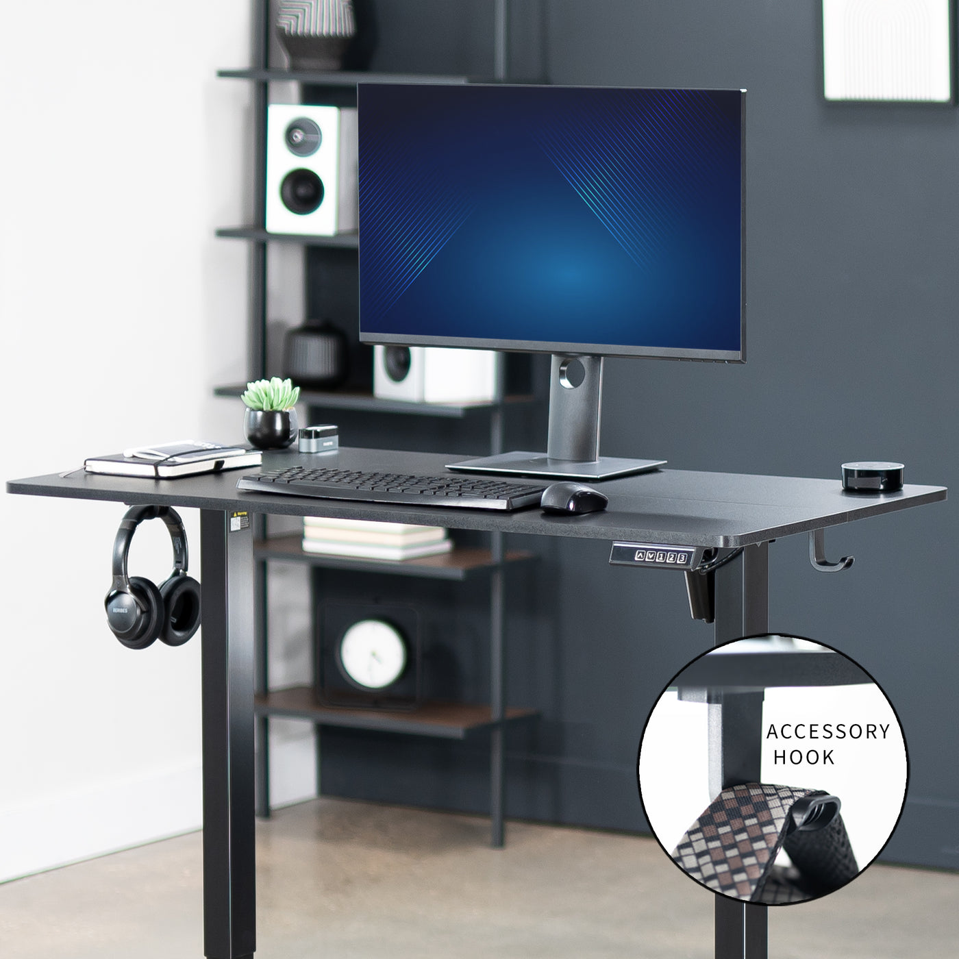 Electric 44" x 24" Sit Stand Desk Workstation Accessory Hook