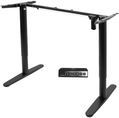 Sturdy sit-to-stand electric desk frame with smart controller panel.