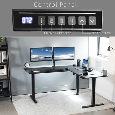 Programmable panel with easily accessible sit-to-stand presets.