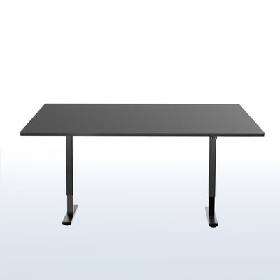 Wide surface sturdy sit or stand active workstation with adjustable height using 2 button control panel.