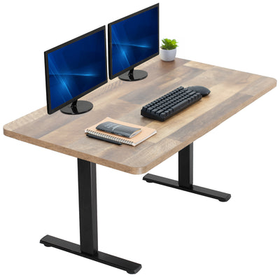 Sturdy ergonomic sit or stand active desk workstation with adjustable height using smart control panel.