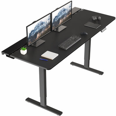 Height Adjustable Desk with Built-In Concealed Cable Trays, Complete Active Standing Workstation