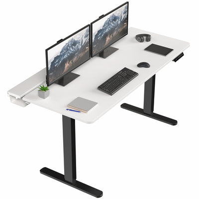 Height Adjustable Desk with Built-In Concealed Cable Trays, Complete Active Standing Workstation