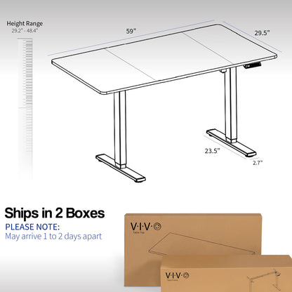 Standing height adjustable electric desk from VIVO. 