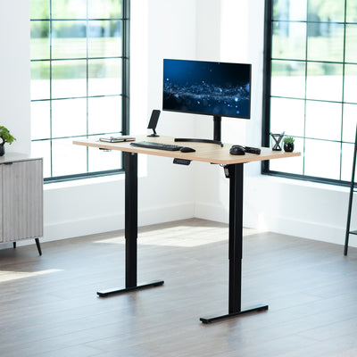 Single Motor Electric Desk with Push Button Memory Controller