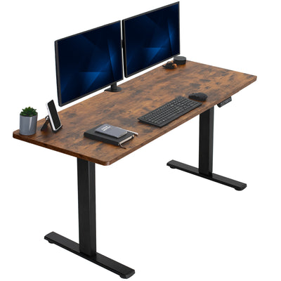 Sturdy ergonomic sit or stand active desk workstation with adjustable height using smart control panel.
