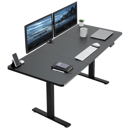 Large sturdy sit or stand modern desk with electric height adjustment options.