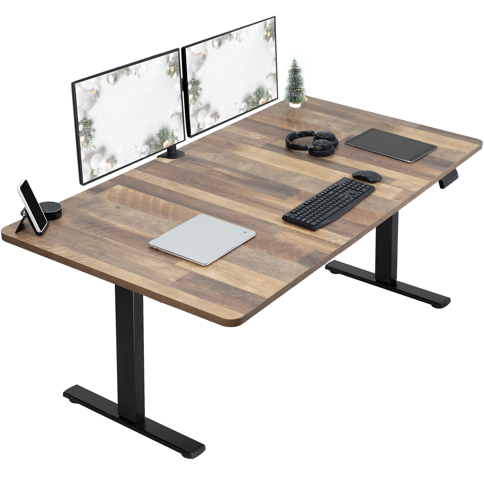 Large sturdy sit or stand active workstation with adjustable height using smart control panel.